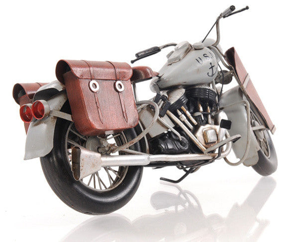 1942 INDIAN MODEL 741 GREY MOTORCYCLE 1:7 scale model Motorcycle metal Decor