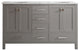 60" Double Vanity in Grey with Carrara White Marble Countertop Without Mirror
