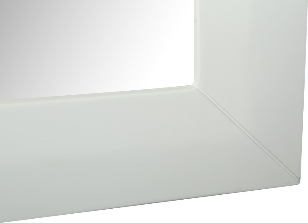 Transitional Framed Mirror, White, 28"