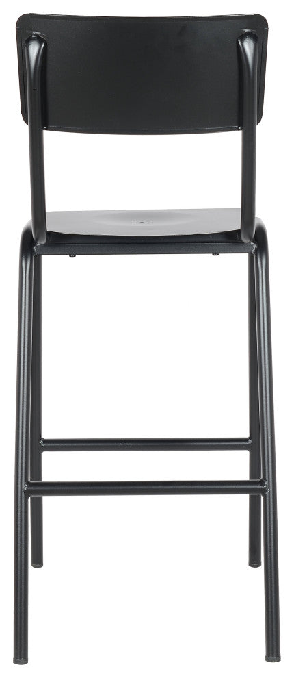 Corrisa 30'' Patio Bar Stool, Frosted Black (Set of 2)