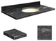 Quartz 49"x22" Vanity Top, Biscuit Bowl, Milky Way, 8" Offset