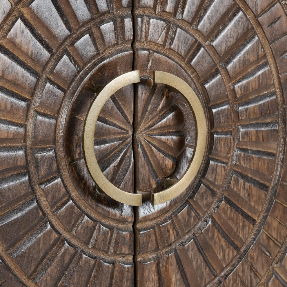 Vivienne Mango Wood Wine Cabinet by Kosas Home, Brown