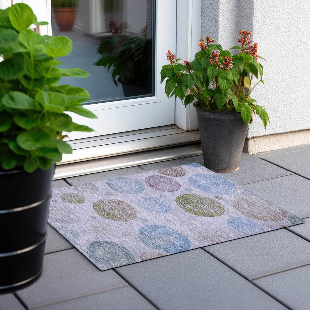 Machine Washable Indoor/Outdoor Chantille ACN1897 Violet 1'8" x 2'6" Rug