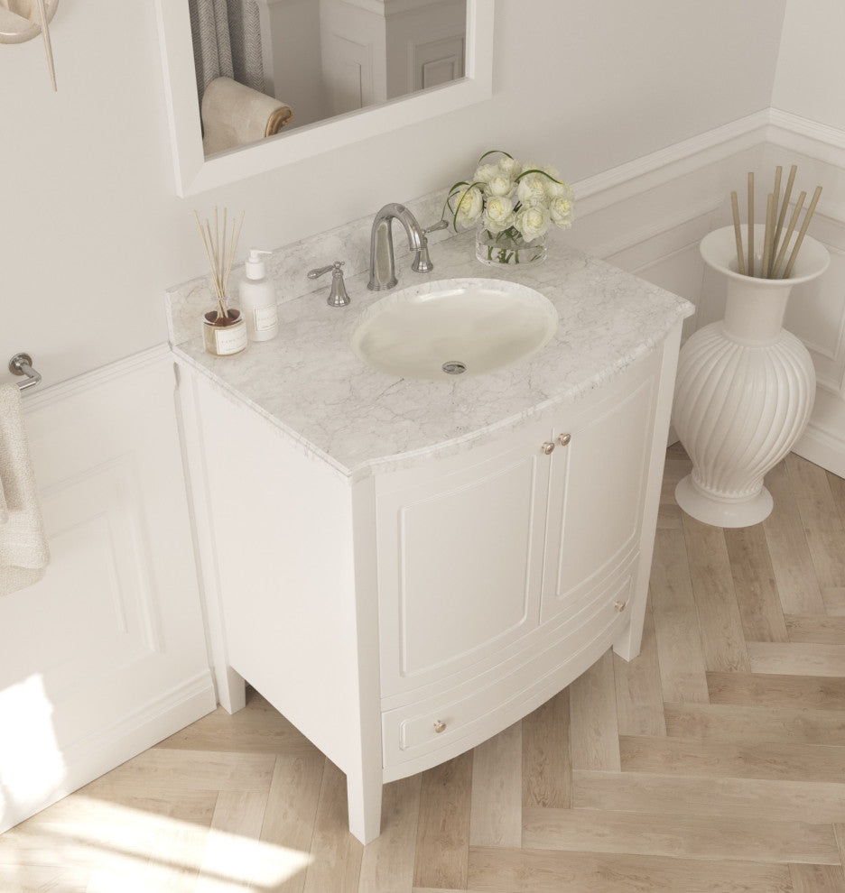Estella Single Vanity, White, 32"