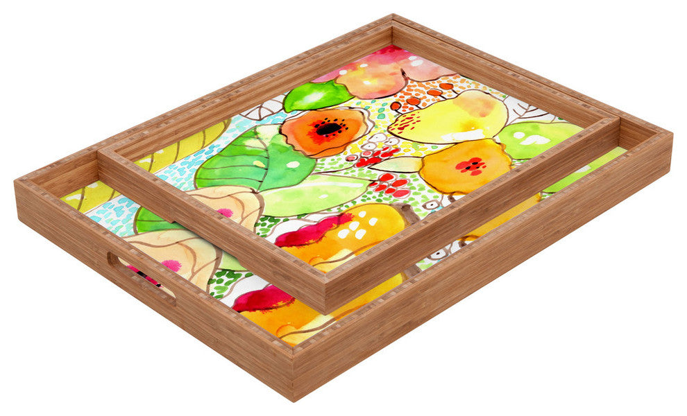 Deny Designs Cayenablanca Organic Flowers Rectangular Tray