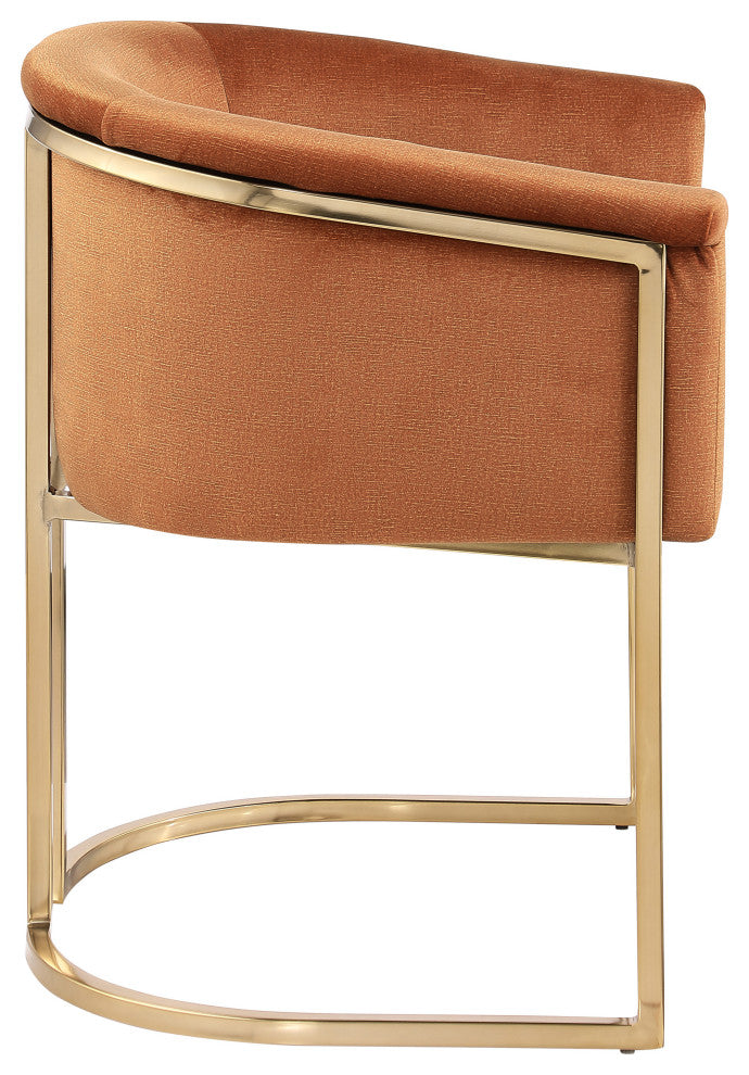 Tierra Velvet Upholstered Dining Chair, Cognac