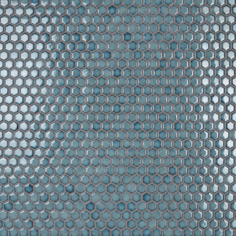 Hudson 1" Hex Marine Porcelain Floor and Wall Tile