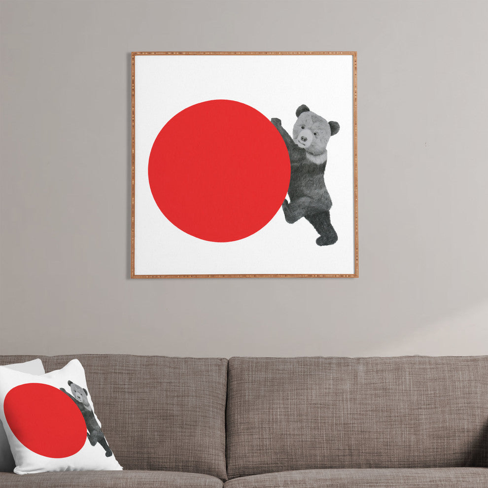 Deny Designs Morgan Kendall red bear Framed Wall Art