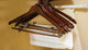 Wooden Curved Combo Hanger, Walnut/Chrome Finish, Box of 25