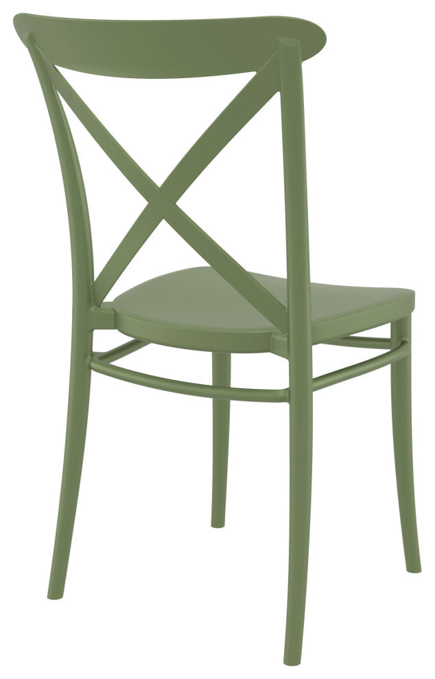 Cross Resin Outdoor Chair Olive Green, Set of 2
