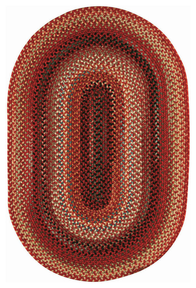 Capel Portland Red 0346_500 Braided Rugs - 27" X 48" Oval