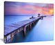 "Wooden Bridge Over Blue Waters" Sea Pier Wall Art Canvas Print, 20"x12"