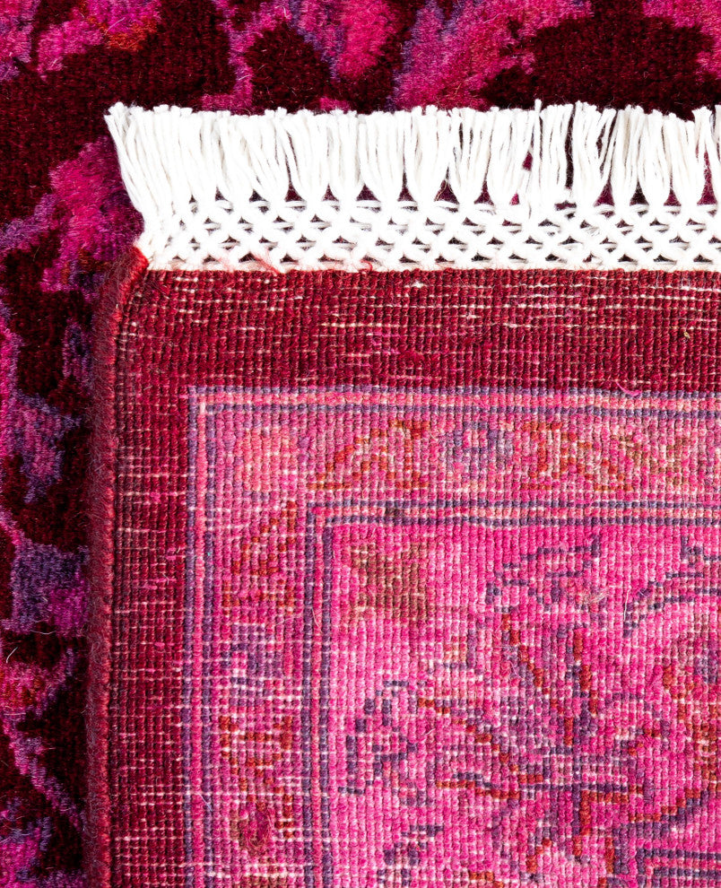 Overdyed One-of-a-Kind Hand-Knotted Area Rug Pink, 2' 7" x 11' 3"