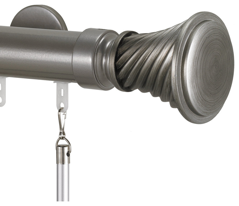 Deco Trav 2 With Elfin Finial, Antique Silver, 72