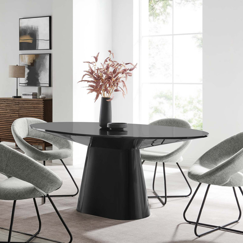 Provision 75" Oval Dining Table, Black