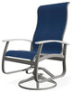 Belle Isle Sling Outdoor Swivel Rocker, Cobalt/Snow