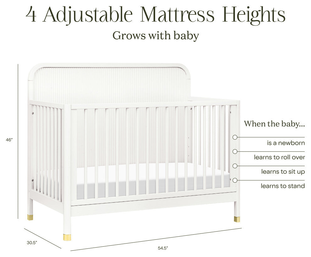 Brimsley Tambour 4-in-1 Convertible Crib, Warm White