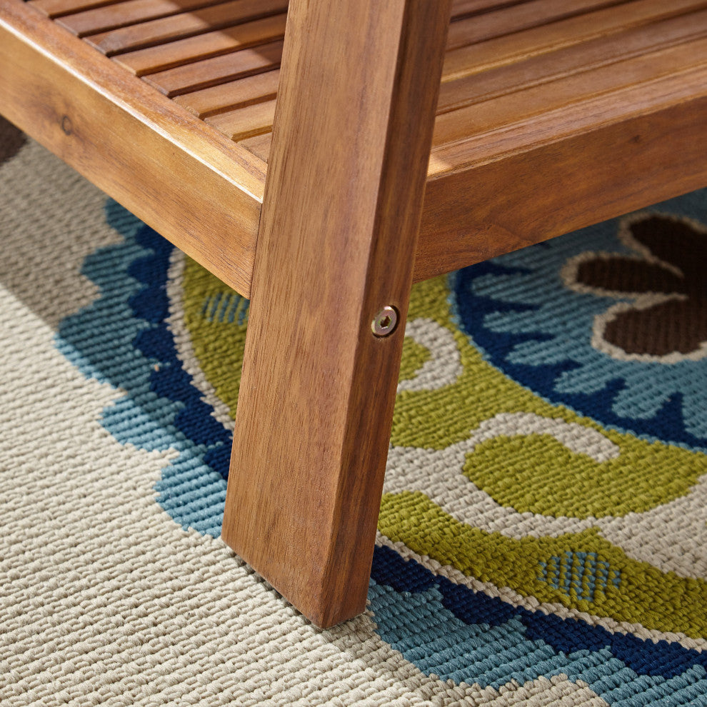 GDF Studio 4-Piece Parma Outdoor Wood Chat Set, Beige