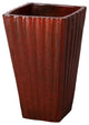 Large Tropical Red Square Ceramic Planter