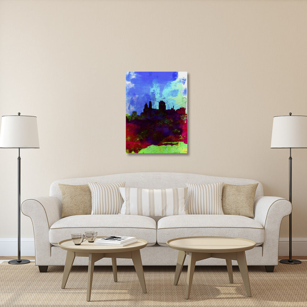 "Cincinnati Watercolor Skyline" Fine Art Print