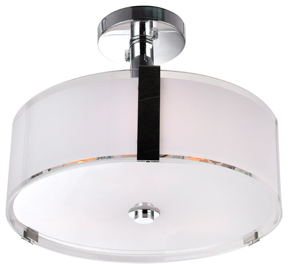 Lucie 3 Light Drum Shade Chandelier With Chrome Finish