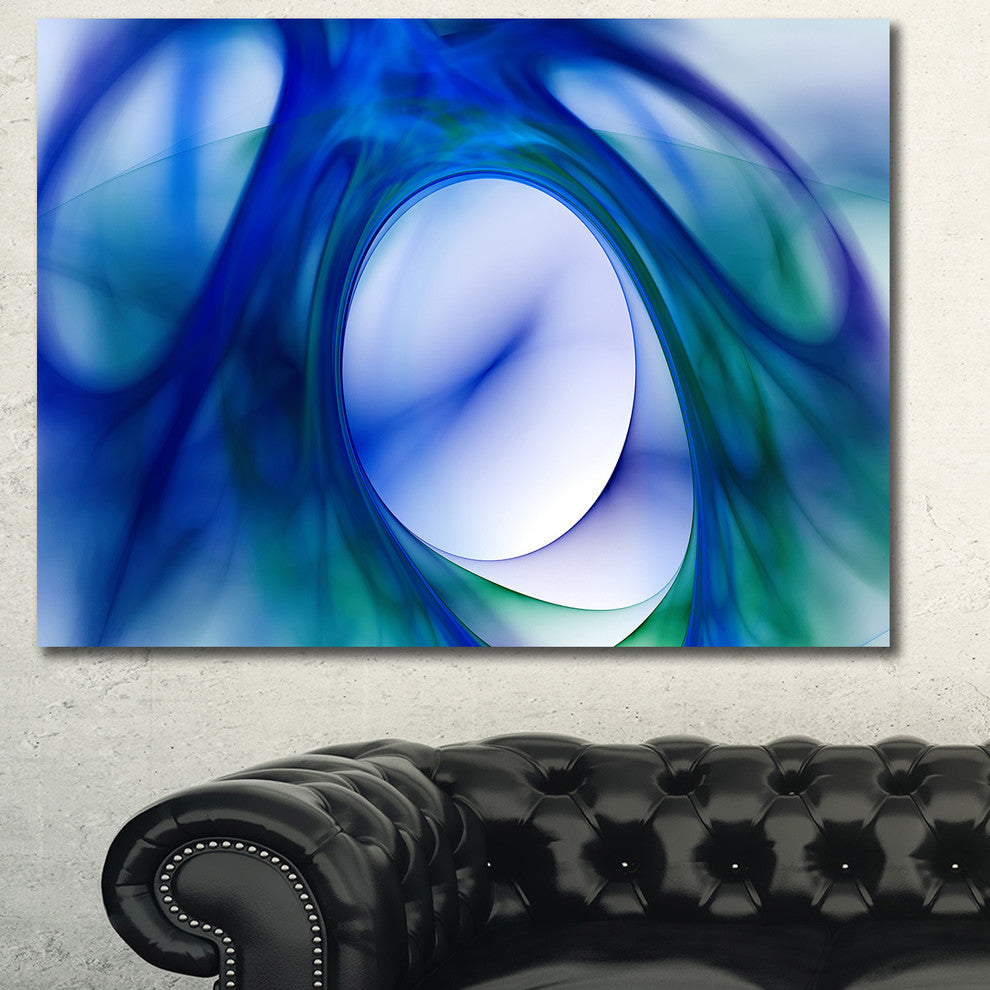 Mystic Blue Fractal, Abstract Wall Art Canvas, 40x30