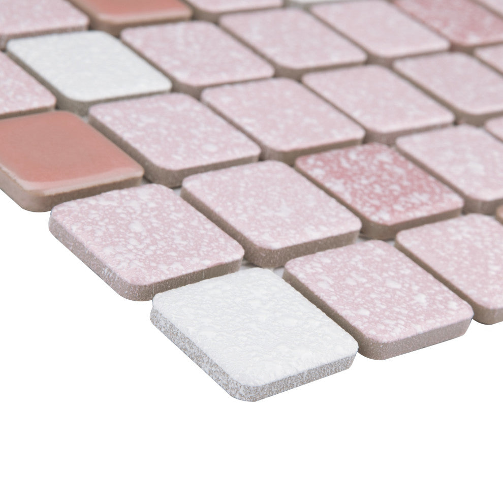 Crystalline Square Pink Porcelain Floor and Wall Tile