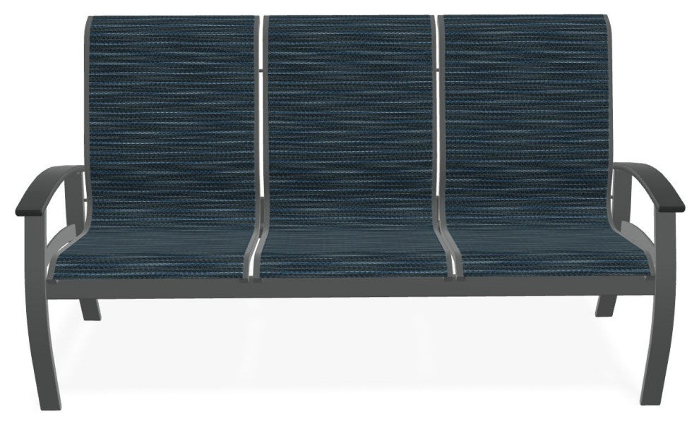 Belle Isle Sling 3-Seat Outdoor Sofa, Nimbus Ocean/Graphite