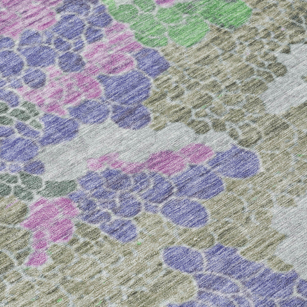 Machine Washable Indoor/Outdoor Chantille ACN1906 Purple 8' x 8' Round Rug