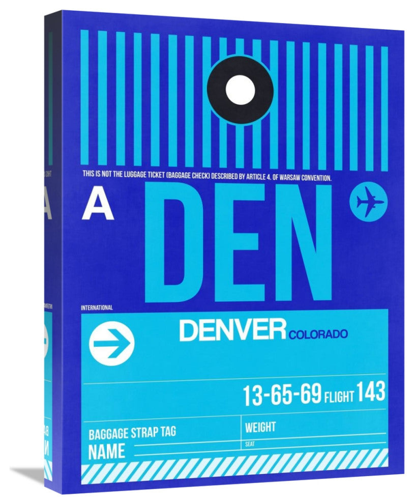 "DEN Denver Luggage Tag 2" Fine Art Print