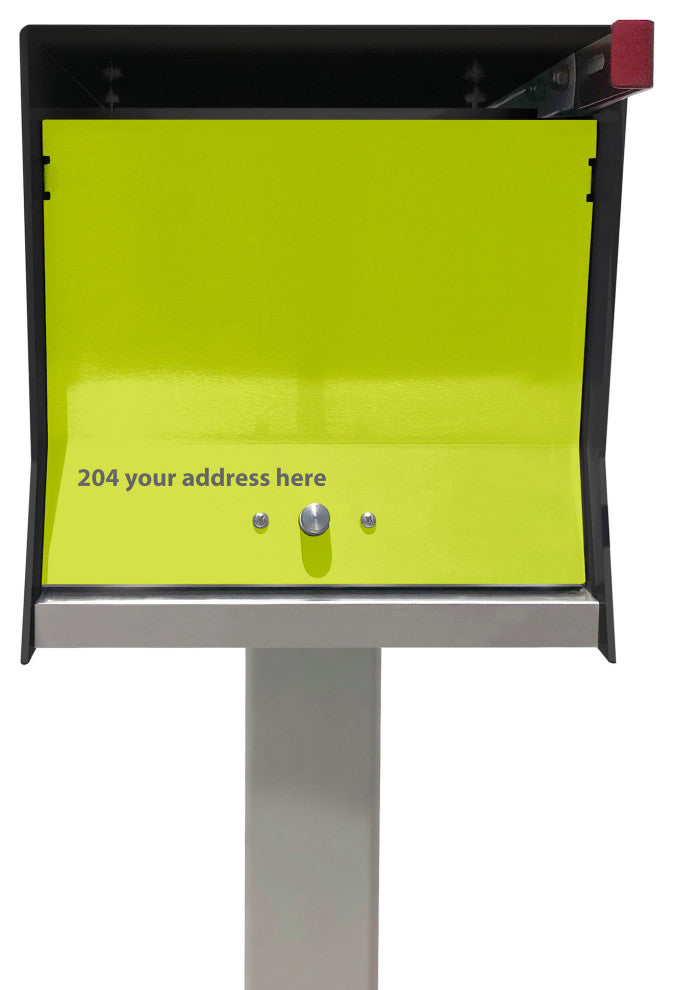 UpTown Box with Locking doors. Modern Pole Mounted Mailbox, Pole not included.,