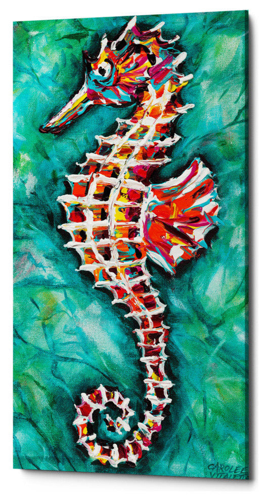 Radiant Seahorse II' by Carolee Vitaletti Giclee Canvas Wall Art, 20"x40"