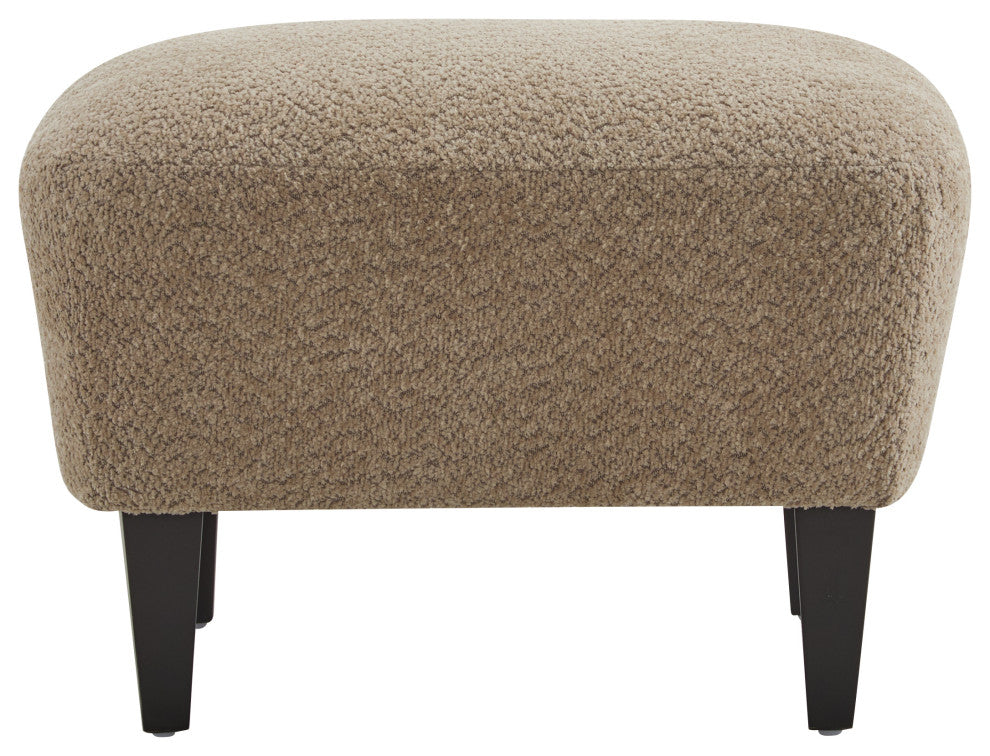 Gerald Boucle Upholstered Club Chair and Ottoman Set, Brown