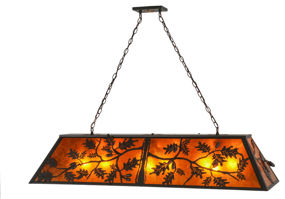 54L Oak Leaf & Acorn Oblong Pendant