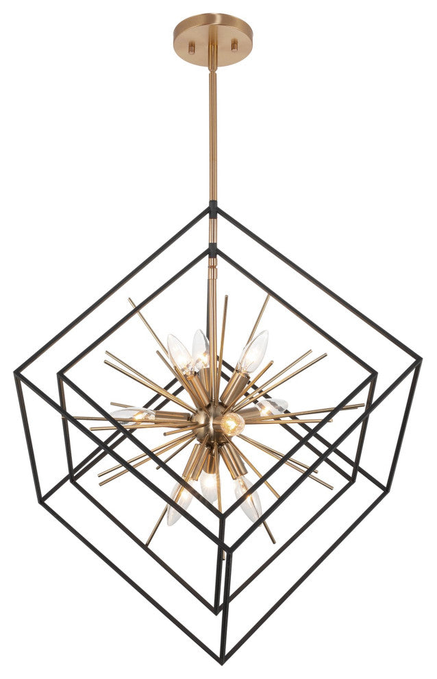 Kira Home Berkshire 27" Mid Century Foyer Geometric Pendant Light, Adjustable
