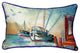 Pair of Betsy Drake Shrimp Boat Large Pillows 15 Inch x 22 Inch