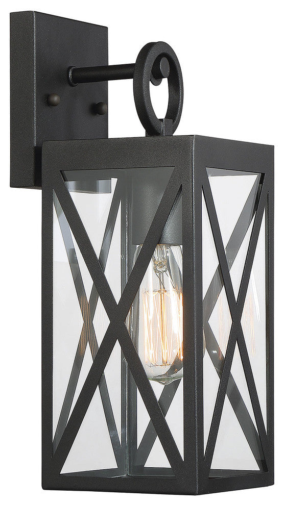 1-Light Exterior Wall Sconce, Black