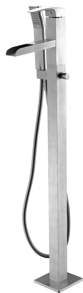 ALFI brand AB2843-BN Brushed Nickel Single Hole Floor Mounted Tub Filler