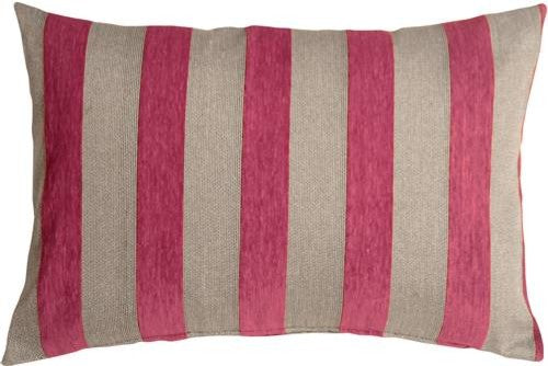 Pillow Decor - Brackendale Stripes Pink Rectangular Throw Pillow