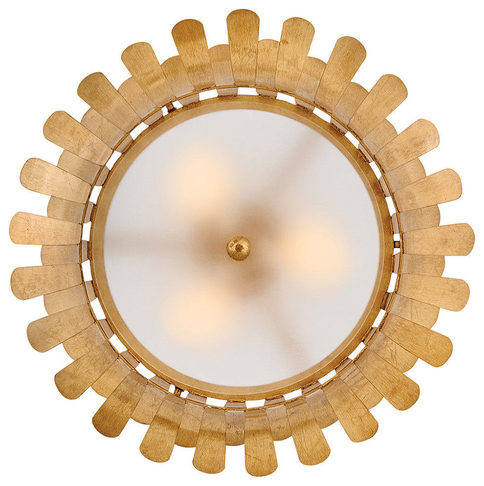 Hinkley Reina Medium Semi-Flush Mount, Distressed Brass