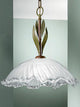 Linda 559 Pendant, Satin White, Rust Brown and Gold