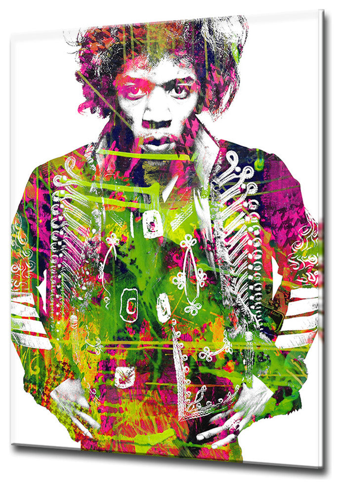 Iconic Jimmy Hendrix' ArtPlexi by Ready2HangArt, 16" Hx24" W