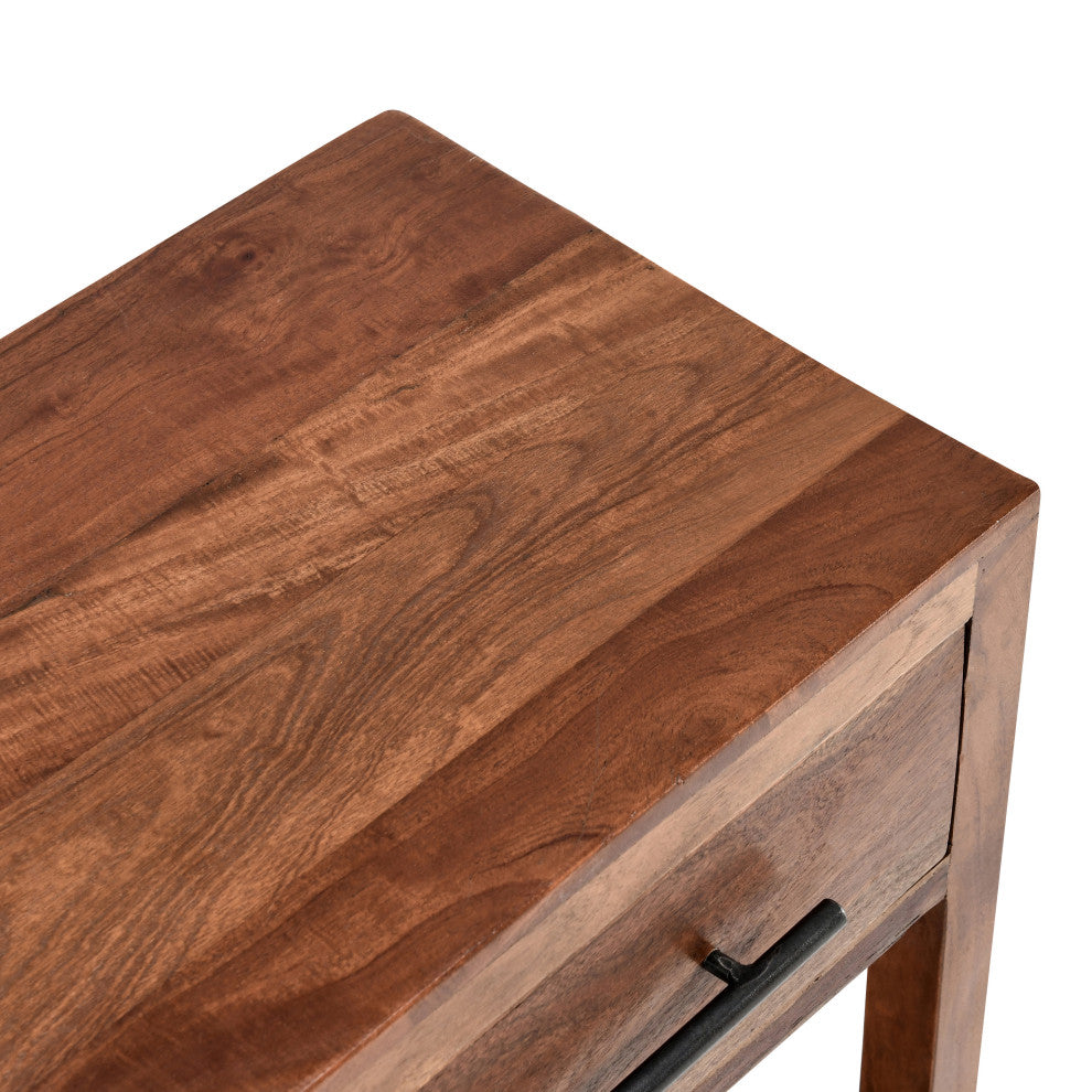 Wren One-Drawer End Table, Natural Brown