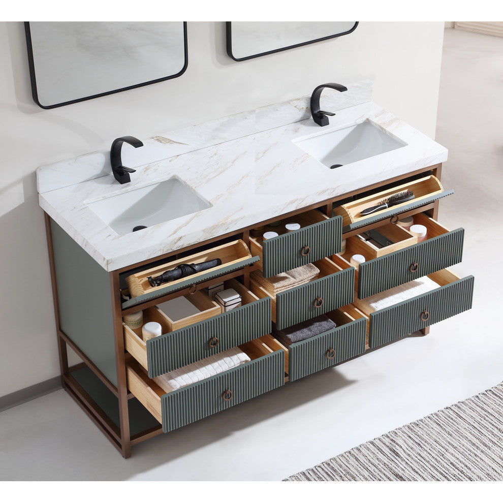 Vanity With Mirror,Sconce,Faucet Included