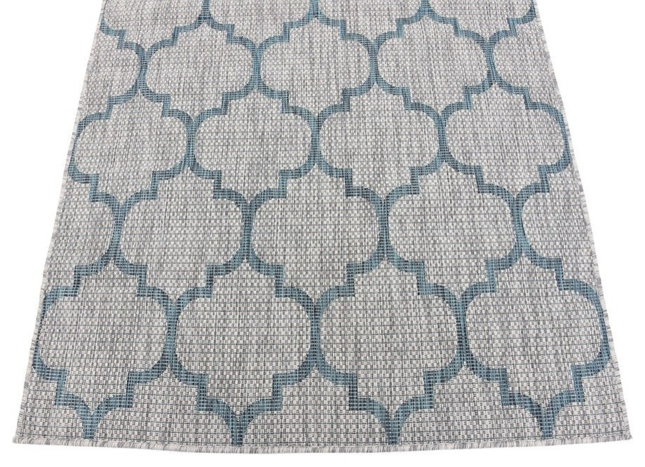 Unique Loom Gray Trellis Outdoor 4' 0 x 6' 0 Area Rug