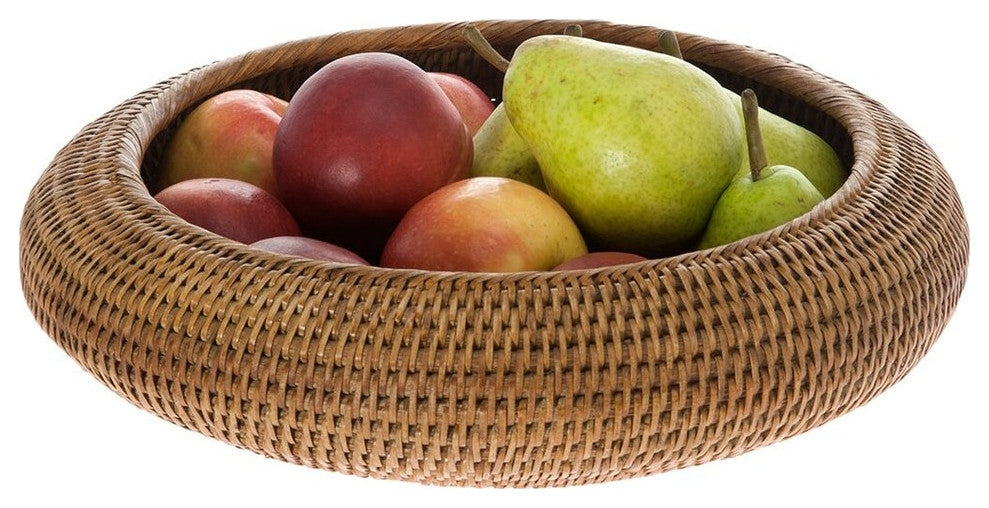 La Jolla Rattan Fruit Bowl, Honey-Brown