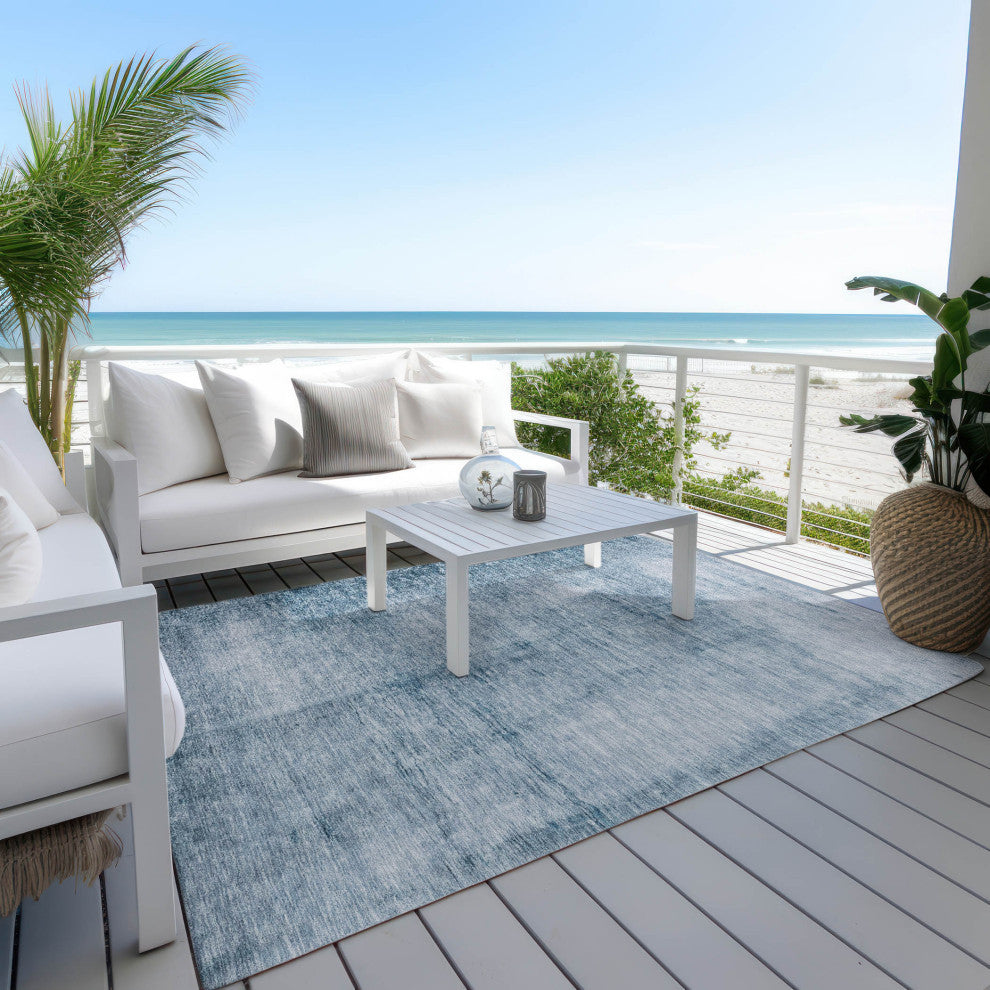 Machine Washable Indoor/Outdoor Chantille ACN1884 Denim 5' x 7'6" Rug