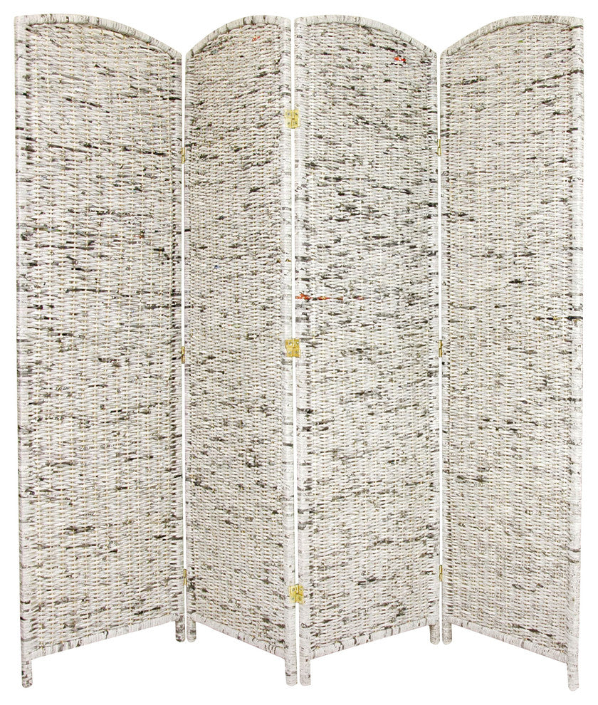6' Tall Recycled Newspaper Room Divider, 4 Panels