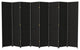 7' Tall Woven Fiber Room Divider, Black, 8 Panel
