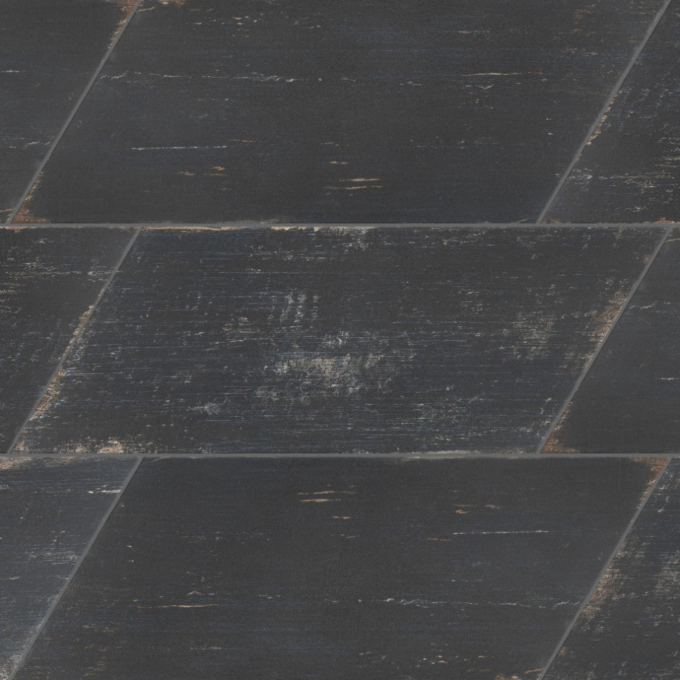 Retro Naveta Porcelain Floor and Wall Tile, Nero